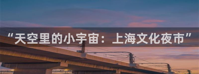 奇亿娱乐体育官网登录：“天空里的小宇宙：上海文化夜市”